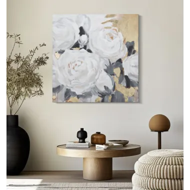 OBRAZ NA PŁÓTNIE WHITE FLOWER -A- 90 3,7 90 cm